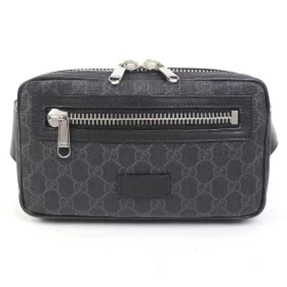 Gucci Soft GG Supreme Belt Bag Black Gray Web Hip Crossbody Plus CANVAS - Picture 2 of 13